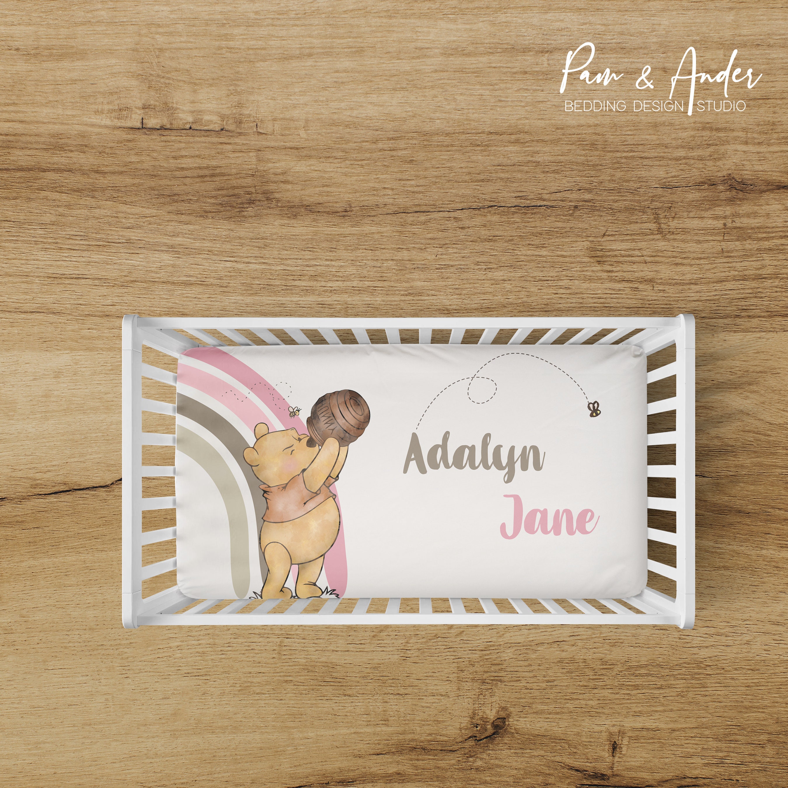 Winnie the pooh crib set girl sale