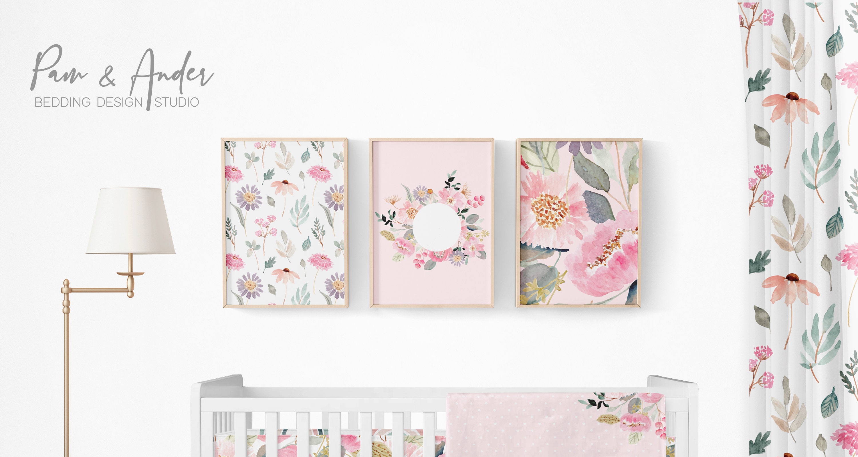 FLORAL DIGITAL ART Set Floral Nursery Girl Baby Wall Art - Etsy