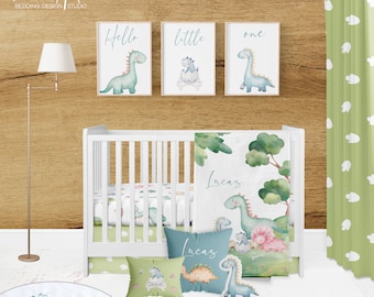DINOSAUR NURSERY, Dinosaur Baby Blanket, Baby Boy Bedding, Crib