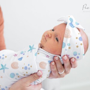 Conjunto de pañales para bebé niña MERMAID, accesorios para bebé de sirena, pañales personalizados con nombre para bebé, diadema para niña