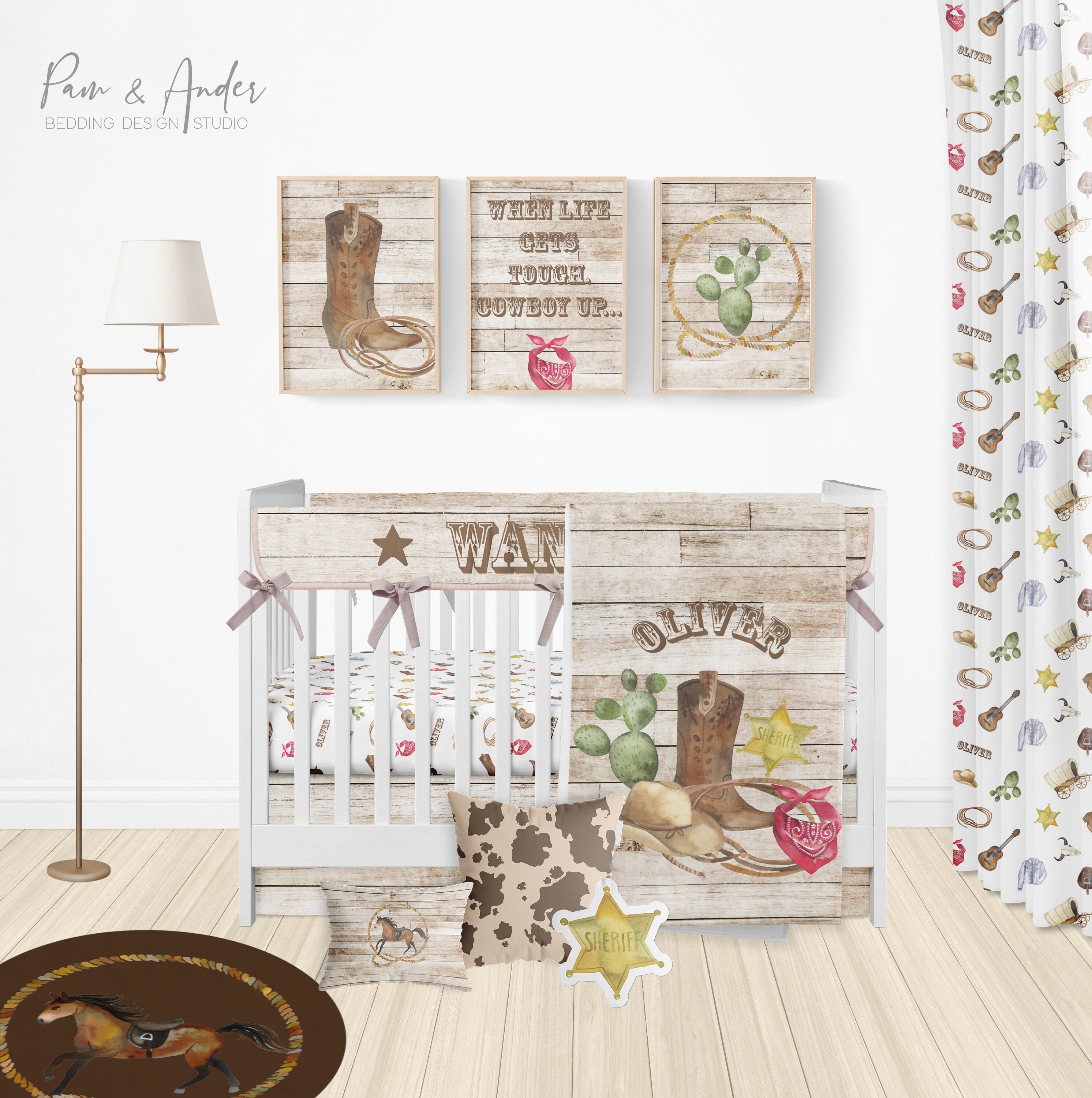 Vintage Cowboy Crib Bedding - Etsy