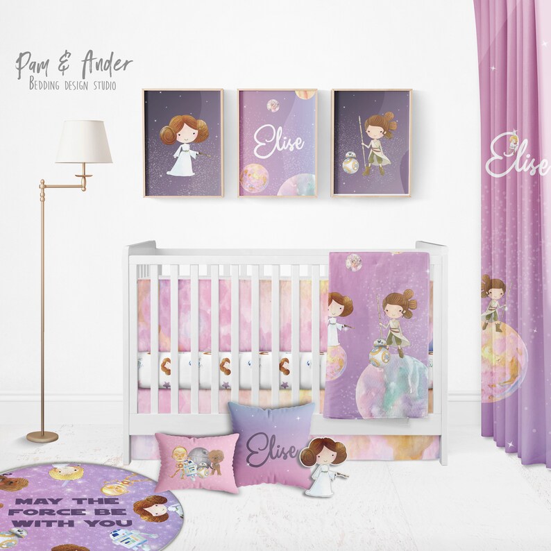 STAR WARS bedding girl customized crib set nursery set Etsy