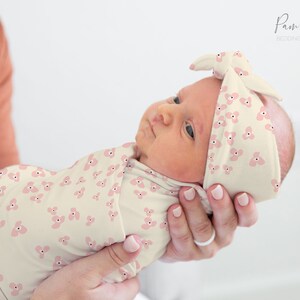 Conjunto de arrullos para bebé niña FLORAL VINTAGE DAINTY, Accesorios florales para bebé, Arrullo personalizado con nombre de bebé, Diadema para bebé niña