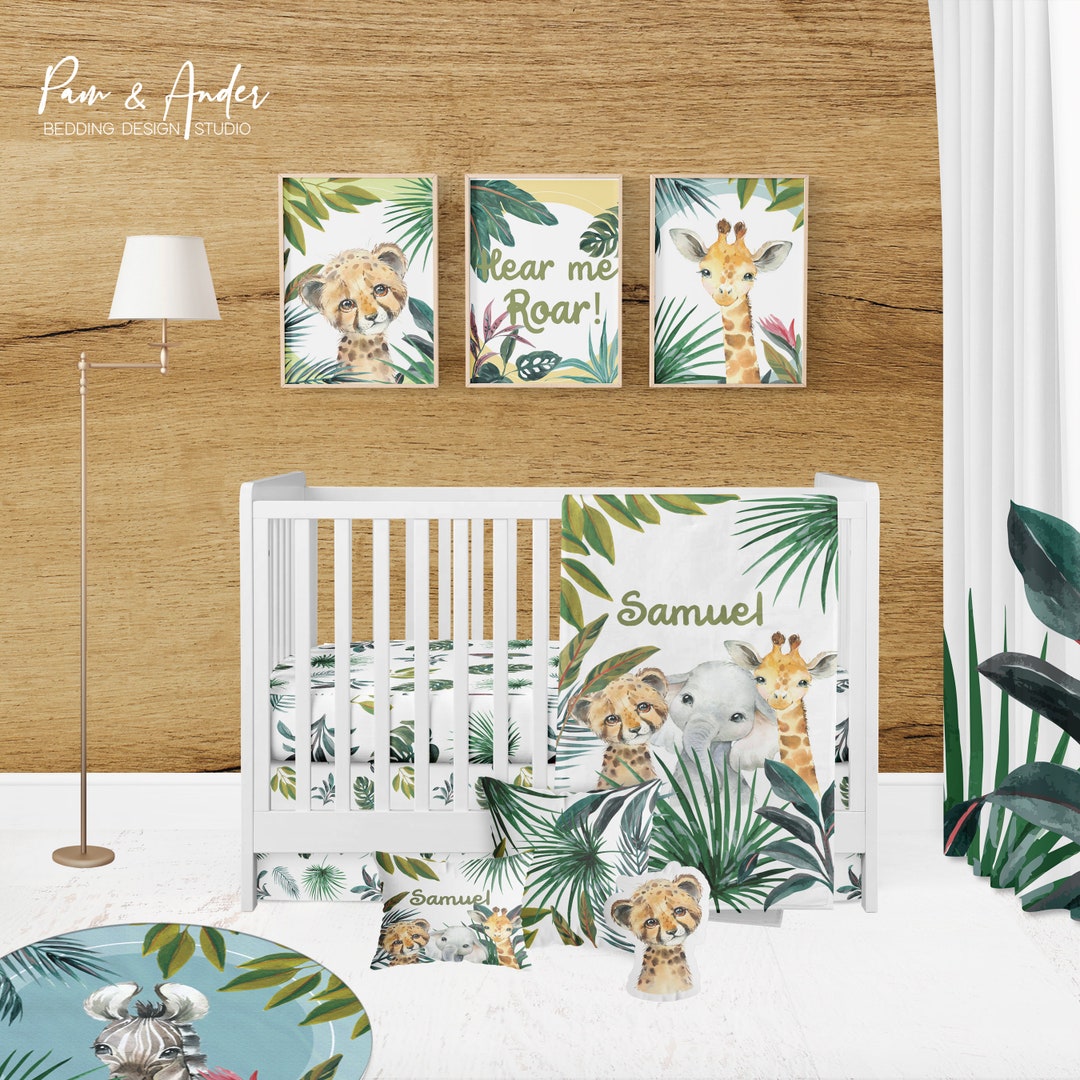SAFARI BABY BEDDING Set, Safari Nursery, Animal Baby Bedding ...