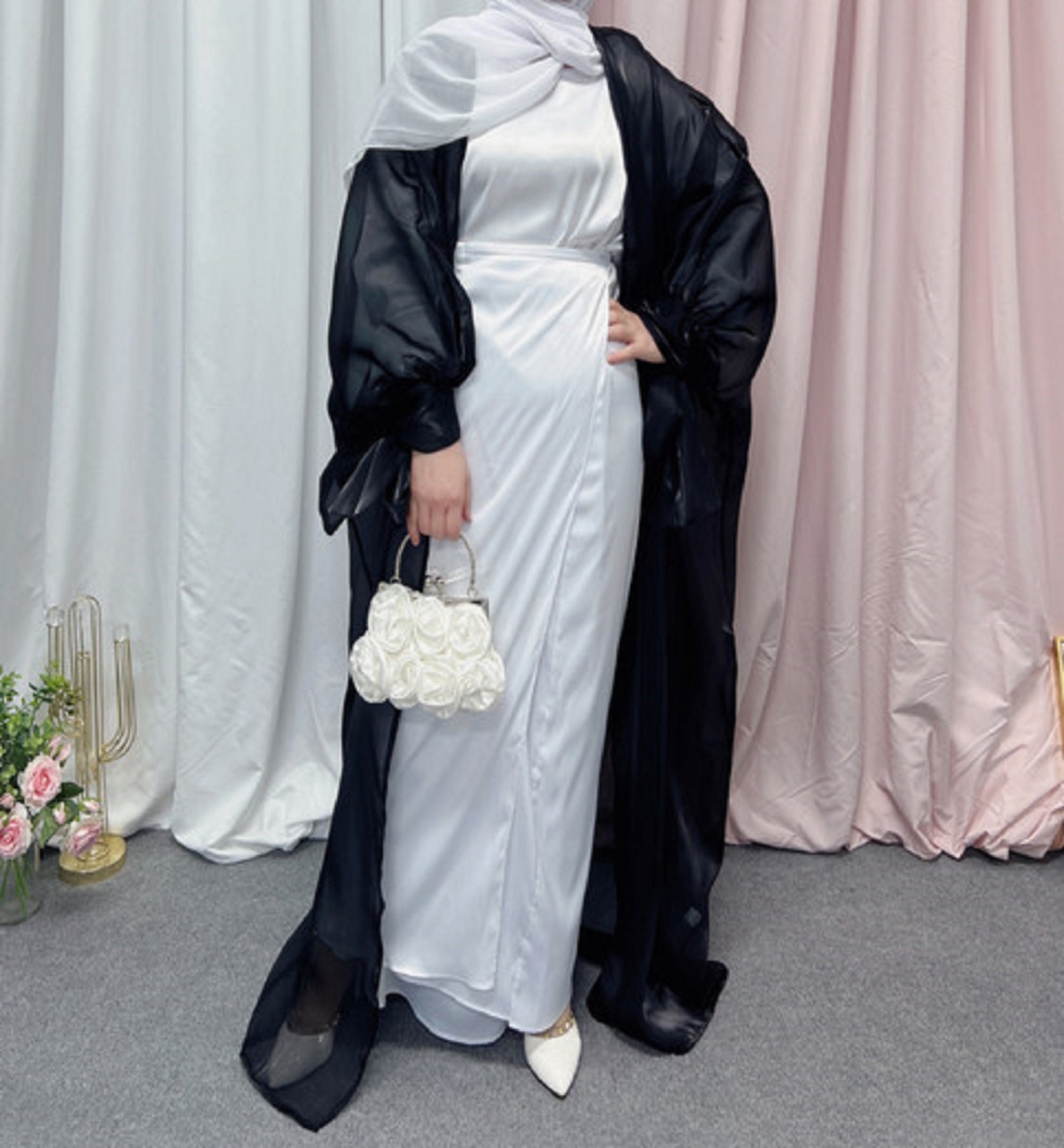 Satin abaya deals