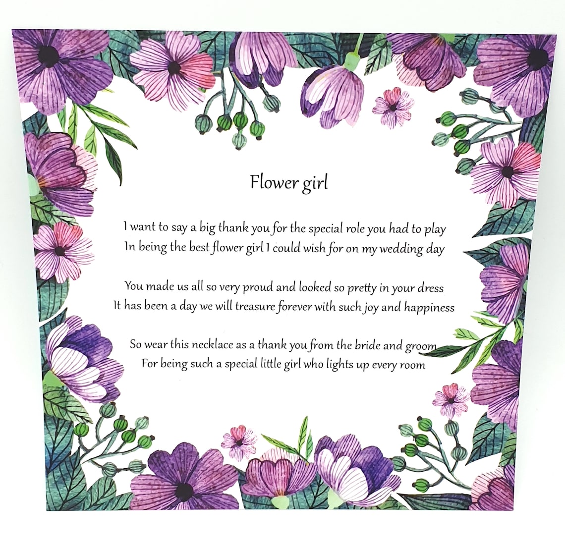 Thank you Flowergirl. Thoughtful Sentimental Jewellery gift. Etsy