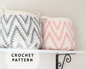 Chevron Rope Basket Crochet Pattern (PDF)