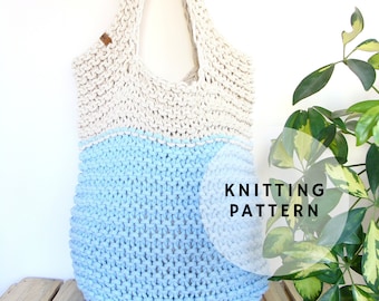 Knit Slouchy Tote Bag Pattern, Beginner Friendly (PDF Pattern)