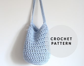 Crochet slouchy bag pattern, bucket tote pattern, sack bag pattern, market bag pattern, The Hobo Sack pattern