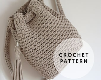 Crochet backpack pattern, convertible backpack purse crochet pattern, drawstring backpack pattern, crochet bag pattern, crochet rucksack