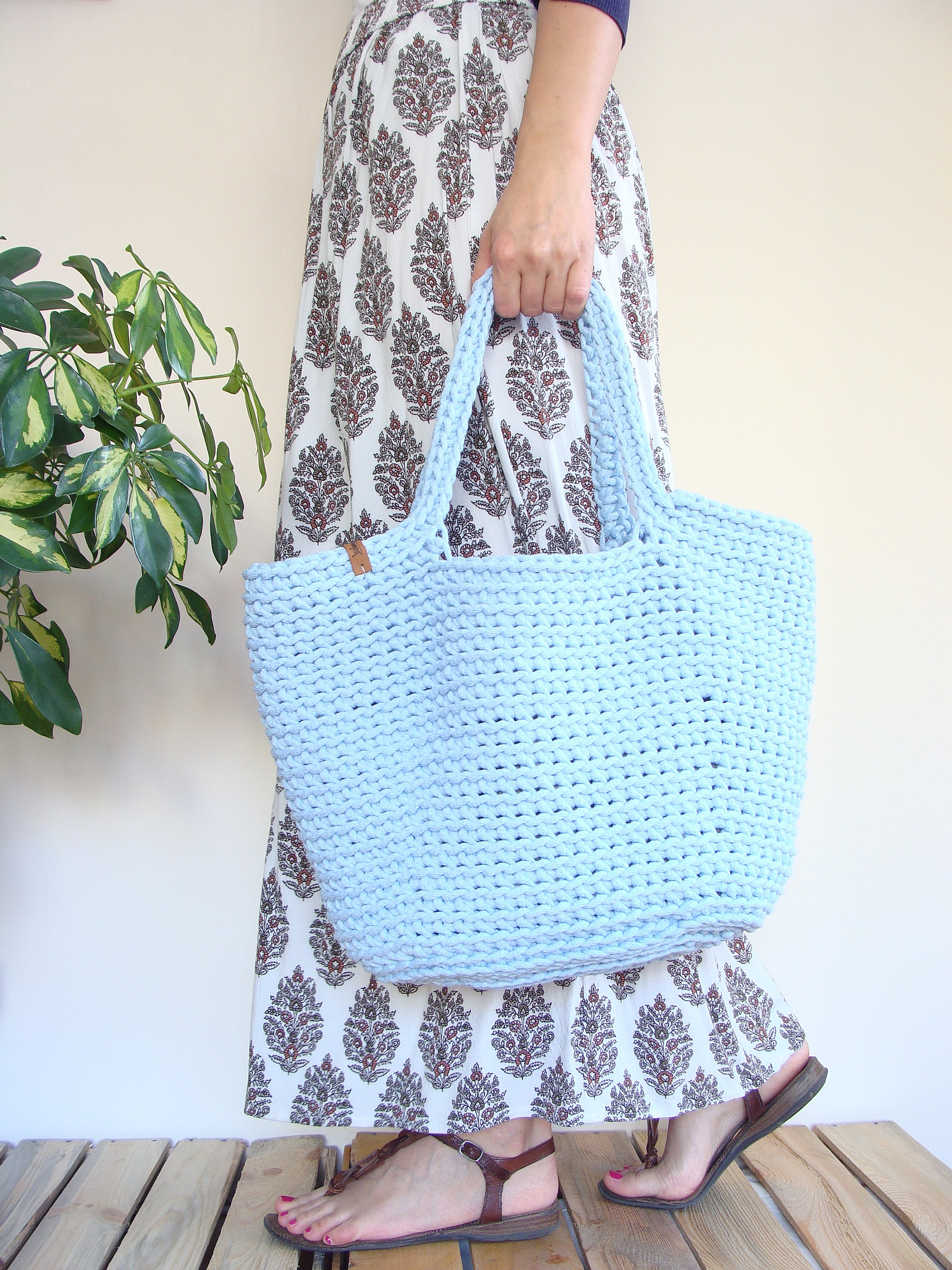 Beach Bag Pattern Crochet Bag Pattern Basket Tote Bag | Etsy Canada