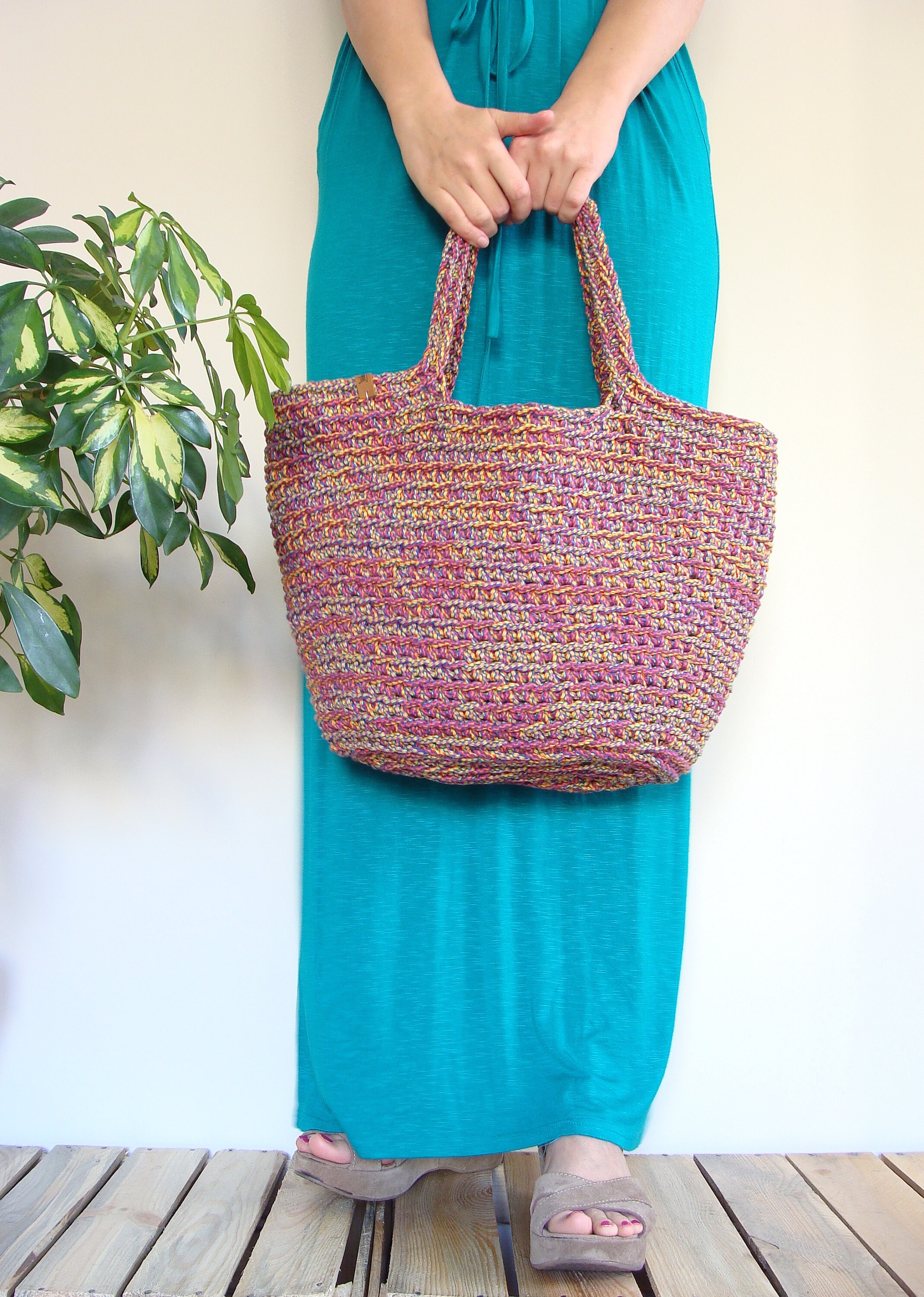 Beach Bag Pattern Crochet Bag Pattern Basket Tote Bag | Etsy Canada