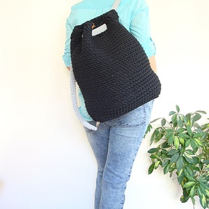 Crochet backpack pattern, drawstring backpack pattern, convertible backpack crochet pattern, easy crochet bag pattern image 10