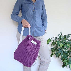 Crochet backpack pattern, drawstring backpack pattern, convertible backpack crochet pattern, easy crochet bag pattern image 4