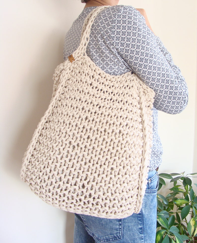 Knit Bag Pattern Tote Bag Knitting Pattern Easy Knit - Etsy