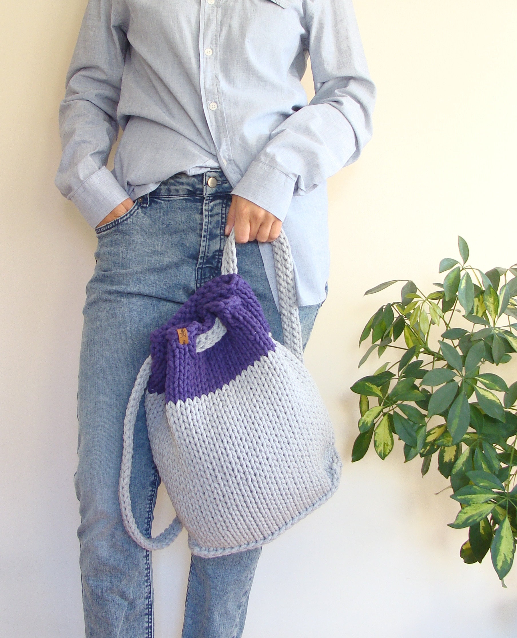 Bucket Backpack Knitting Pattern Unisex Knit Backpack Etsy Australia