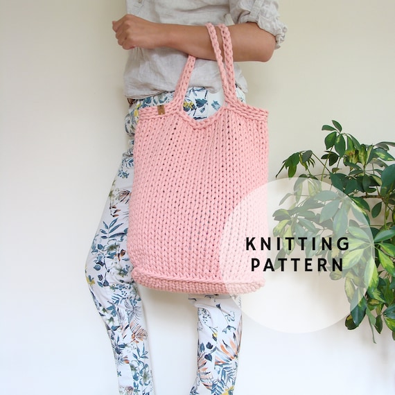 Tote bag knitting pattern beginner friendly handbag pattern | Etsy