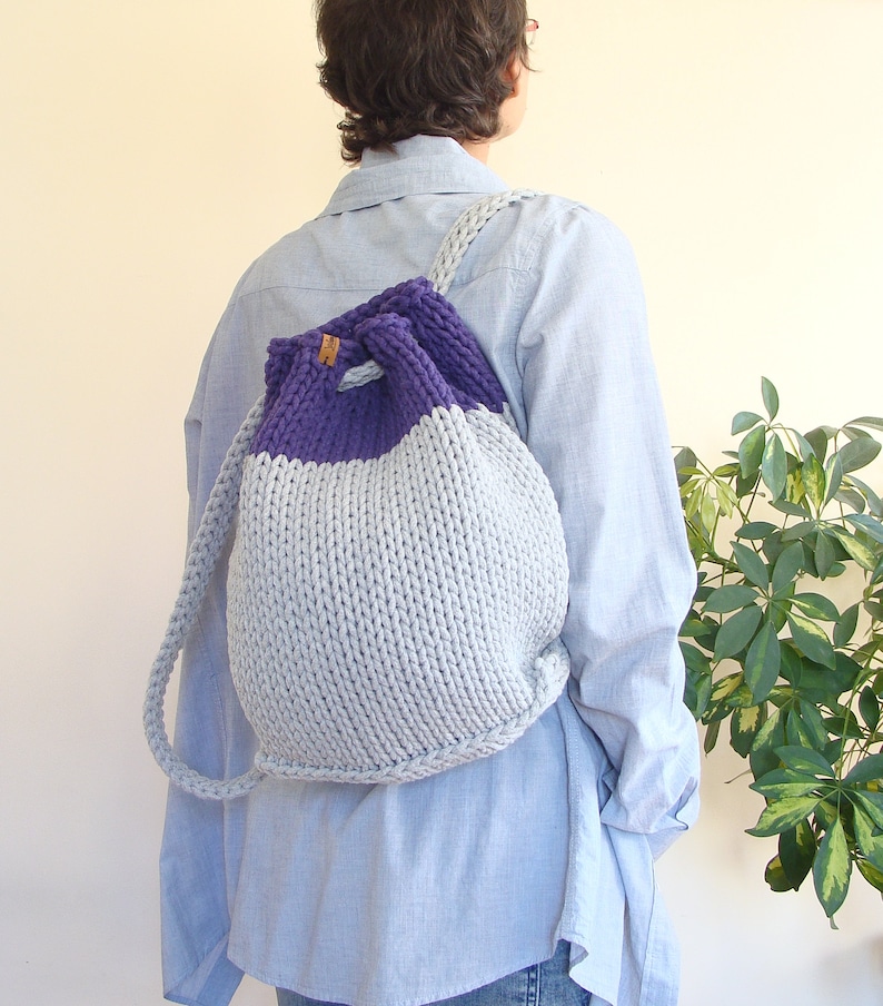Bucket backpack knitting pattern unisex knit backpack Etsy