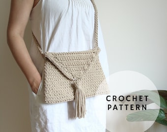 Patrón de crochet para bolso bandolera y cartera tipo sobre (patrón PDF)