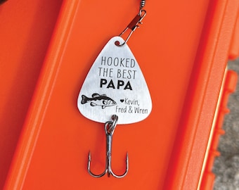 Hooked The Best Dad Lure- Personalized Fishing Lure Spinner Stainless Steel Personalized Husband Dad Laser Engraved Grandpa Gift Fisherman