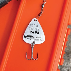 Hooked The Best Dad Lure- Personalized Fishing Lure Spinner Stainless Steel Personalized Husband Dad Laser Engraved Grandpa Gift Fisherman