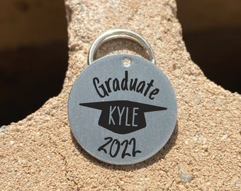 Graduate  Keychain- Custom Keychain Graduation Stainless Steel Graduate Personalized Class Of Laser Engraved Gift For Graduation Keys Grad