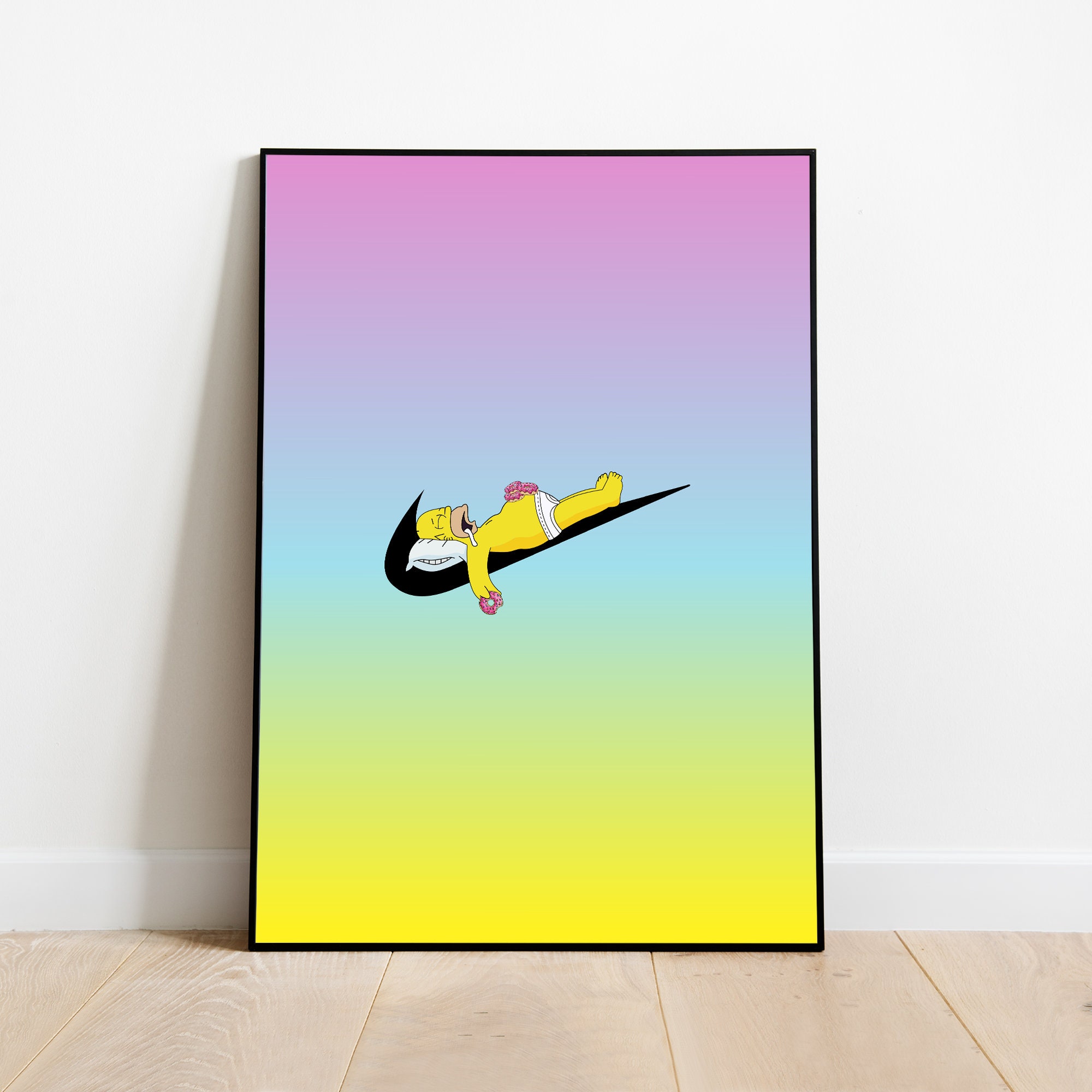 Homer Simpson & Nike Swoosh Poster / Hypebeast Simpsons Etsy