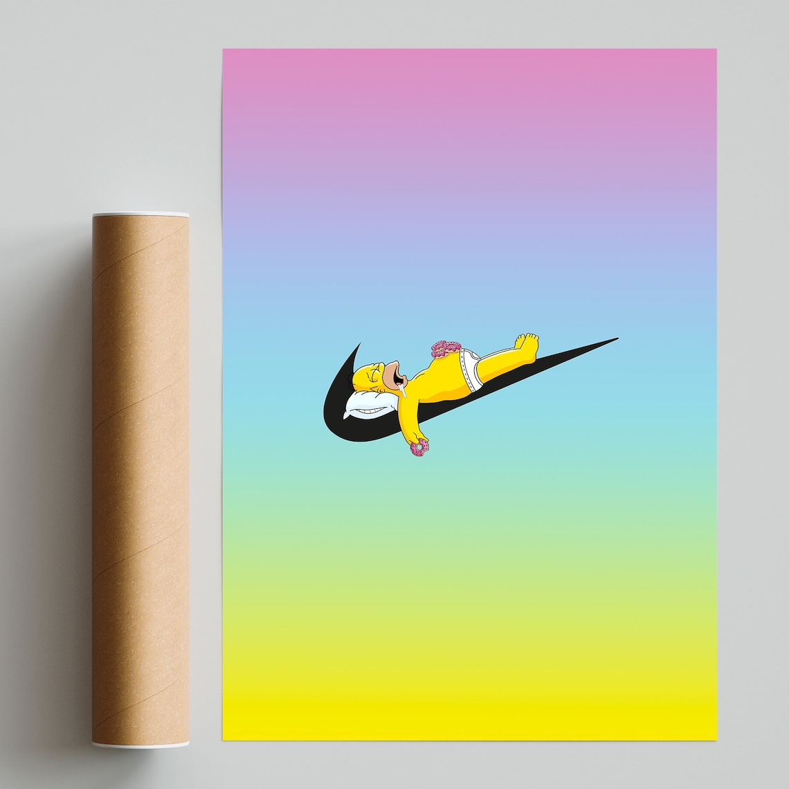 Homer Simpson & Nike Swoosh Poster / Hypebeast Simpsons Etsy