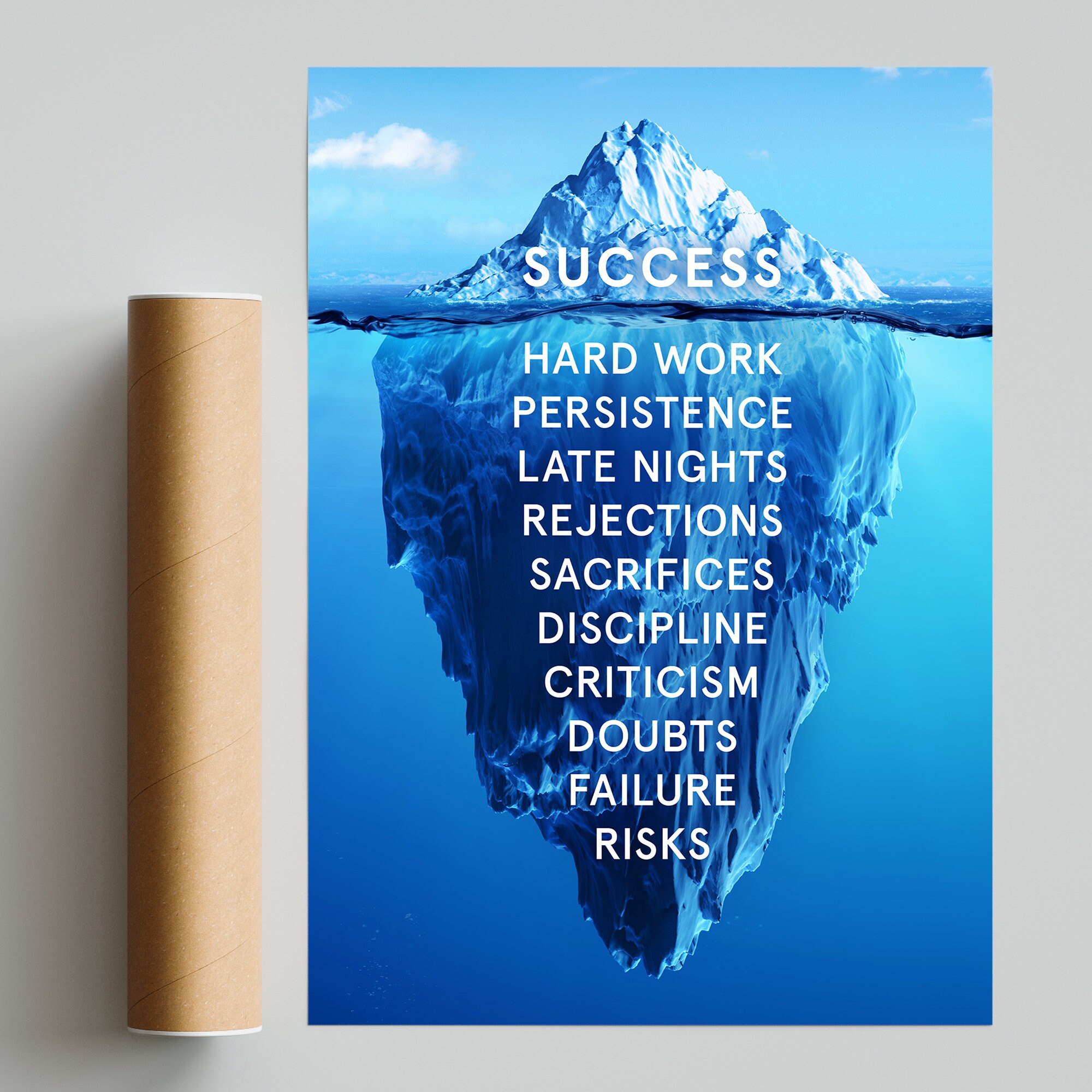 Success is an Iceberg Motivational Quote Poster Etsy