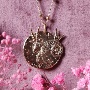 Capricorn Necklace in gold plated bronze Zodiac Collection image 1