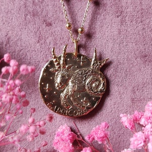 Capricorn Necklace in gold plated bronze Zodiac Collection image 1