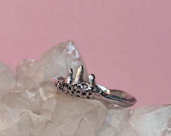 925 Silver Crystal Ring - talla N (talla UK)