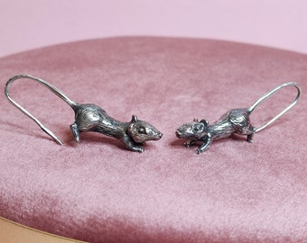 Rats Earrings in silver 925
