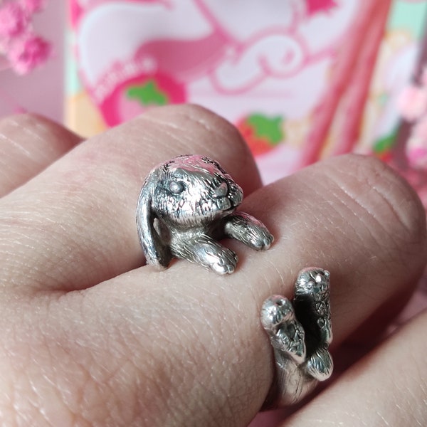 Bague lapin en argent 925