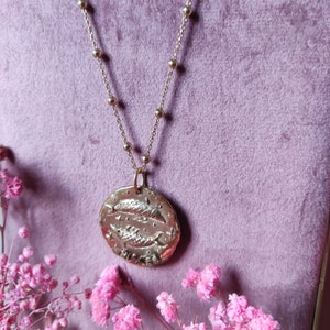 Pisces Necklace in gold plated bronze Zodiac Collection image 3