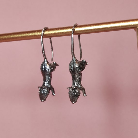 Rats Earrings in Silver 925 - Etsy Israel RATS tail earring