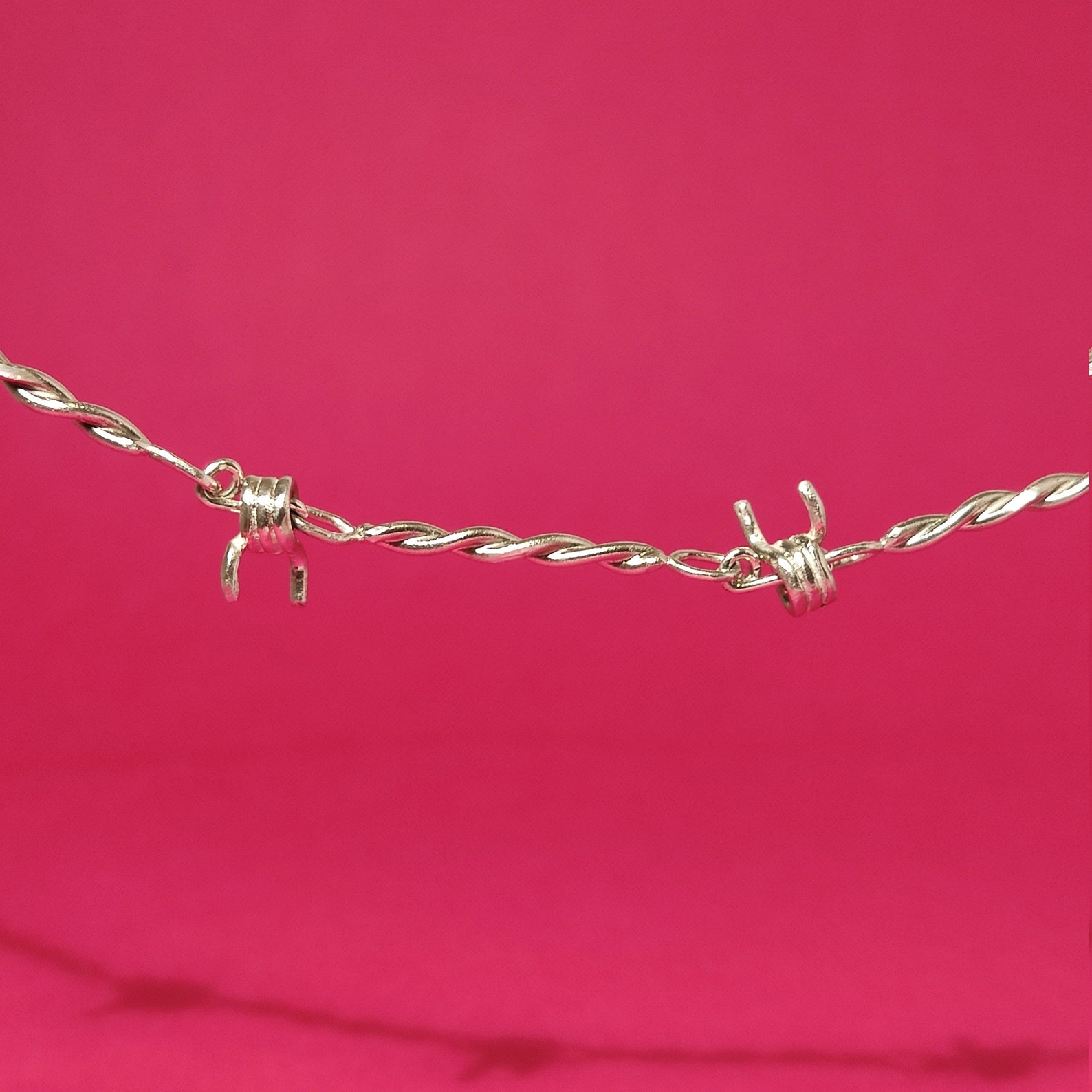 Barbed Wire Choker Necklace in silver 925 Etsy