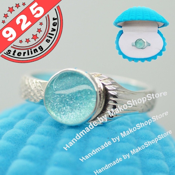 MakoShopStore Exclusive No Shell Box~ BEST SELLER Real Mako Mermaid Moonpool Island of secrets Ring Sterling Silver 925 for Real Fans