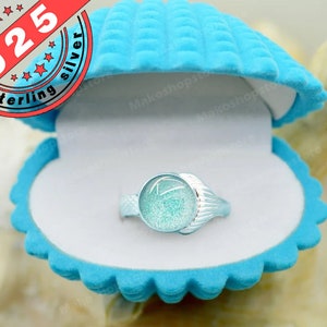 Larger Sizes New LARGER Stone 10mm Mako Mermaid Moonpool Island of secrets Ring Sterling Silver 925 for Real Fans shell box included