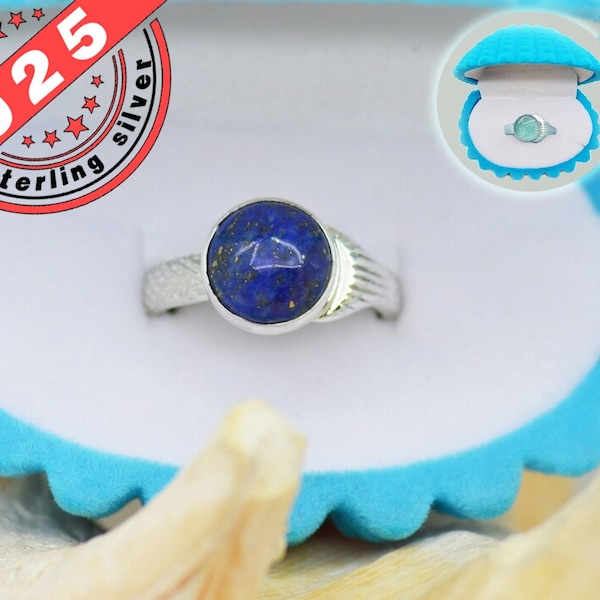 Blue Lapis Lazuli Real Mako Mermaid Moonpool Island of secrets Ring Sterling Silver 925 for Real Fans
