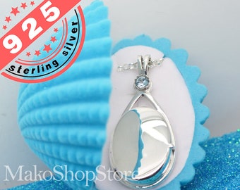 Faceted Aquamarine H2O Mermaid Locket pendant Sterling Silver 925 for Real Fans