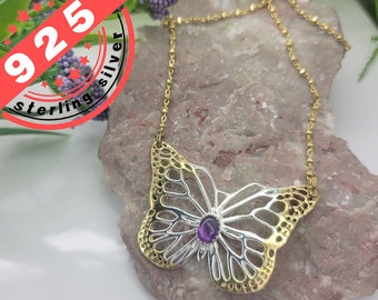 Collier Plaqué Or 18 Carats - Pendentif Papillon - Marque Tata Gisele - Neuf Avec étiquettes