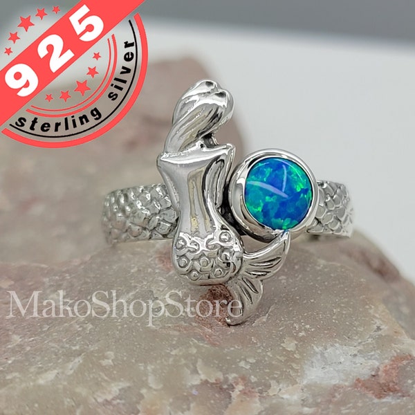 Do you Believe in Mermaids? Check out this fabulous Sterling Silver 925 Ring size 2 3 4 5 6 7 8 9 10