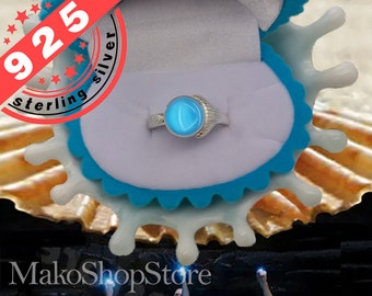 Glow in the dark Real Mako Mermaid Moonpool Island of secrets Ring Sterling Silver 925 for Real Fans