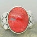Genuine Red Coral Inlay Ring in Sterling Silver 925 Size 6 7 8 - Etsy