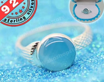 Blue Tiger-Eye Real Mako Mermaid Moonpool Island of secrets Ring Sterling Silver 925 for Real Fans