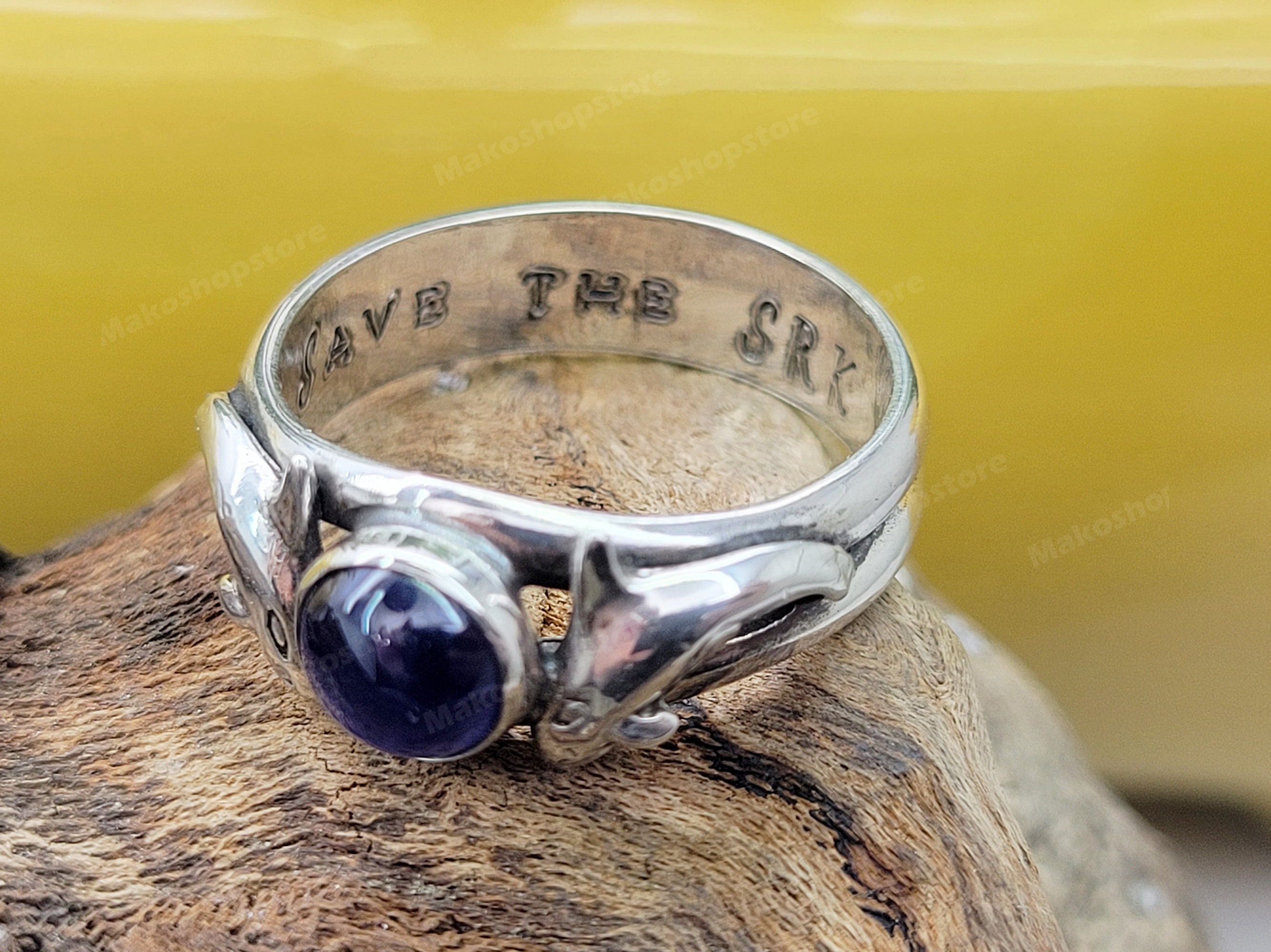 Killer Whales Orca Ring With Opal Triplet or Other Gemstone
