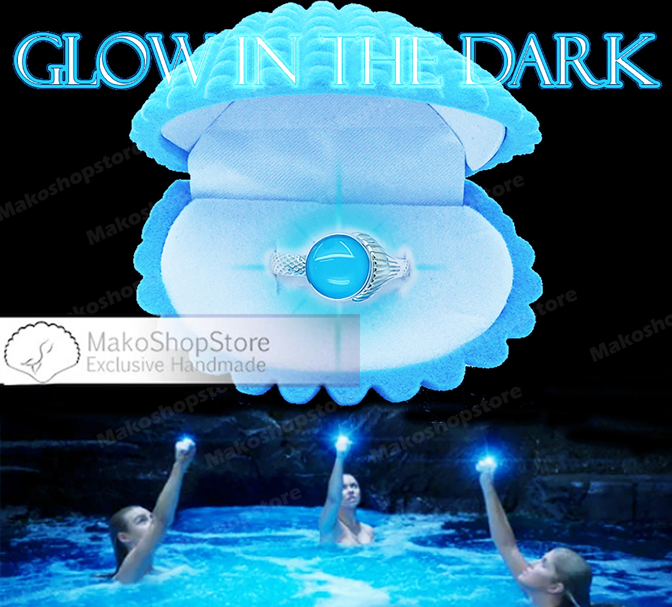 Glow in the Dark Real Mako Mermaid Moonpool Island of Secrets 