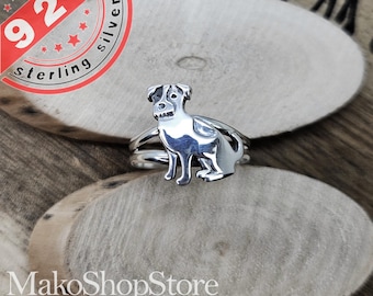 Jack Russell dog ring in Sterling Silver 925
