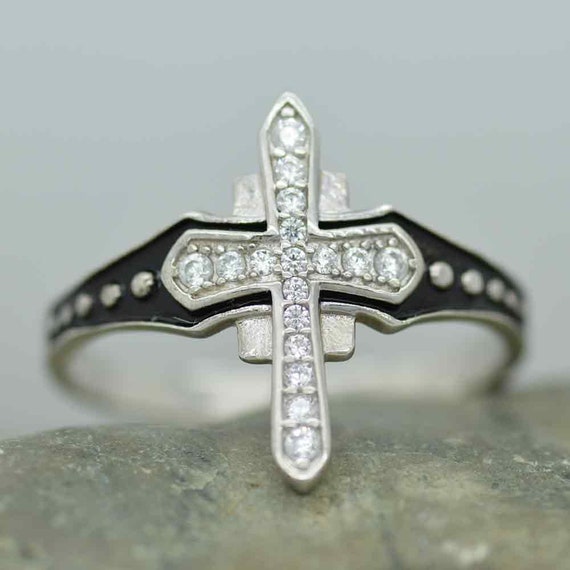 Anillo Tous Anillo De Plata De Ley Con Cruz Y Circonitas Acabado